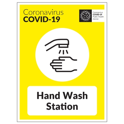 COVID-19 Hand Wash Station Sign COVID-19 Hand Wash Station Sign